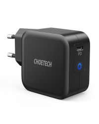 Choetech travel wall charger GaN USB Type C 60W Power Delivery + USB Type C - USB Type C cable 1,8m black (Q6006)