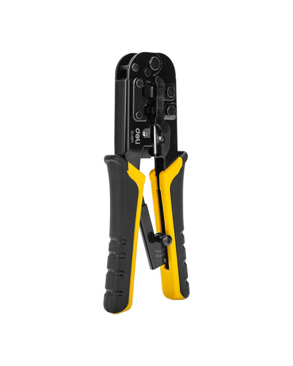 Deli Tools EDL4971 Ethernet Connector Crimping Pliers, 4/6/8P, RJ45/RJ14/RJ12/RJ9