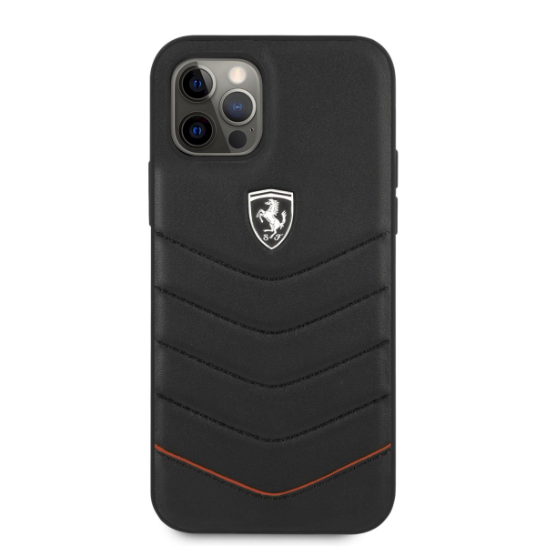 Обложка книги «FEHQUHCP12MBK Ferrari Off Track Leather Quilted Hard Case for iPhone 12/12 Pro 6.1 Black»
