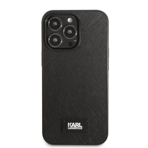 Обложка книги «Karl Lagerfeld Saffiano Plaque Case for iPhone 13 Pro Black»