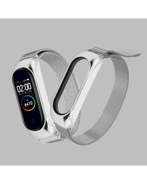 Fusion metal ремешок для часов Xiaomi Mi Band 3 / 4 / 5 серебряный