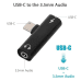 Fusion T-type 3.5 mm на USB-C Аудио Адаптер для Телефонов Черный (OEM)