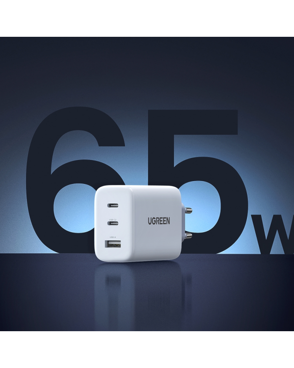 Ugreen fast wall charger 2x USB Type C | USB 65W PD3.0, QC3.0 | 4.0 + white (CD275)