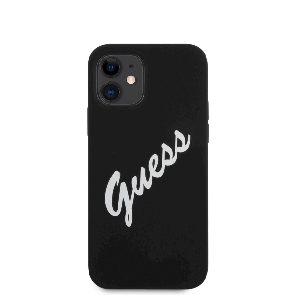 Обложка книги «GUHCP12SLSVSBW Guess Silicone Vintage Script Cover for iPhone 12 mini 5.4 Black»