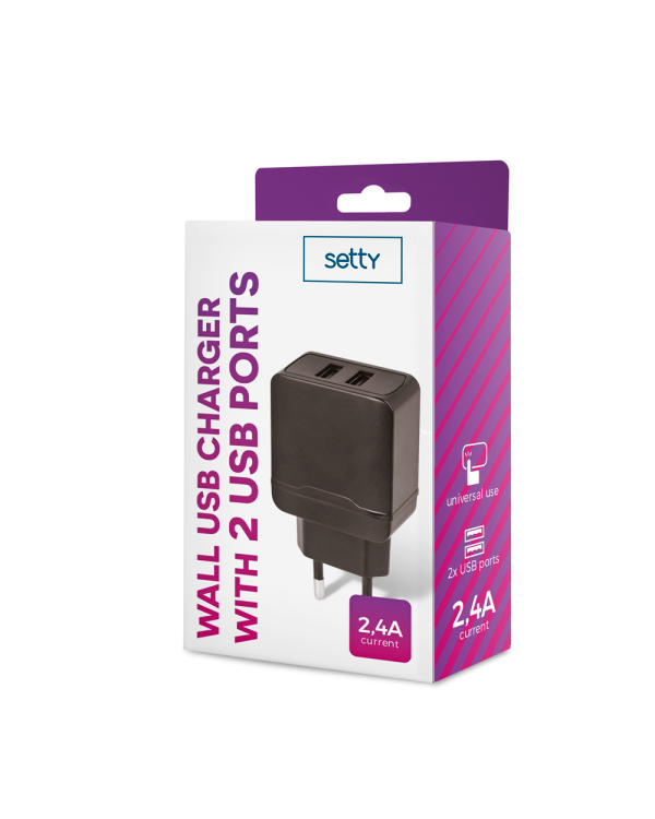 Дополнительное изображение книги «Setty charger 2x USB 2,4A black»