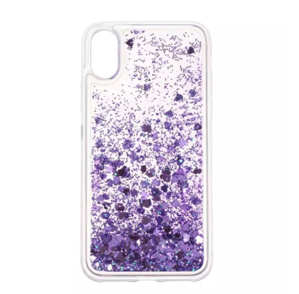 Fusion Fun Liquid Back Case Прочный Силиконовый чехол для Apple iPhone X / XS Прозрачный - Фиолетовый