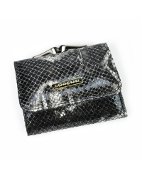 Кожаный кошелек Lorenti 55287-MSN RFID - черный - серебрянный