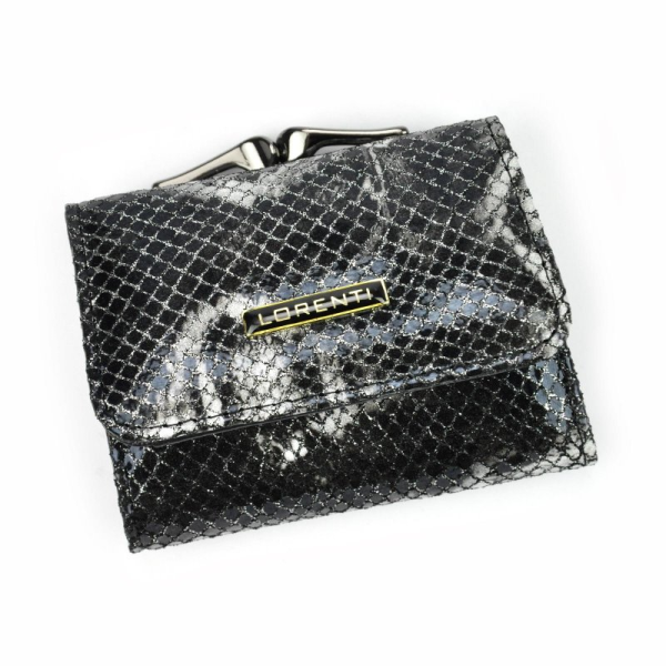 Кожаный кошелек Lorenti 55287-MSN RFID - черный - серебрянный