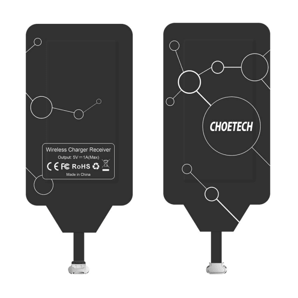 Обложка книги «Choietech Adapter for Wireless Charging Qi Micro USB (bottom) induction insert black (WP-MICRO-201BK)»
