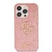Guess PU Fixed Glitter 4G Metal Logo Case for iPhone 15 Pro Pink