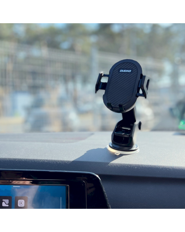 Dudao Gravity Car Mount Dashboard Windshield Phone Bracket Holder black (F2S black)