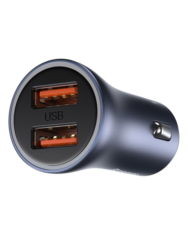 Baseus Golden Contactor Pro quick car charger 2x USB 40 W Quick Charge SCP FCP AFC + USB - USB Type C cable gray (TZCCJD-A0G)