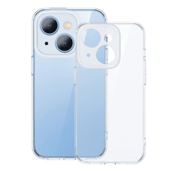 Baseus Illusion Transparent Case, lens frames, tempered glass set for iPhone 14  + cleaning kit