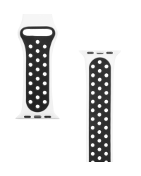 Tactical 125 Double Silicone Band for Apple iWatch 1/2/3/4/5/6/7/SE 38/40/41mm White/Black