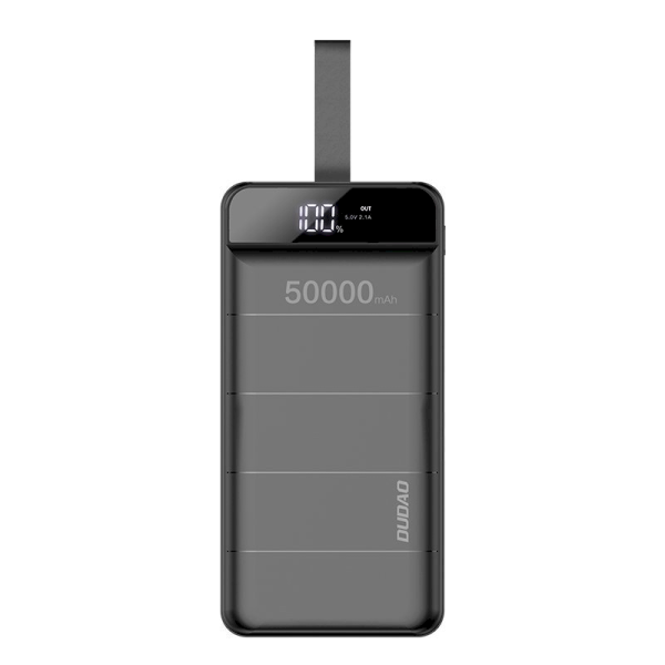 Dudao power bank 50000 mAh 3x USB with LED lamp black (K8 + black)