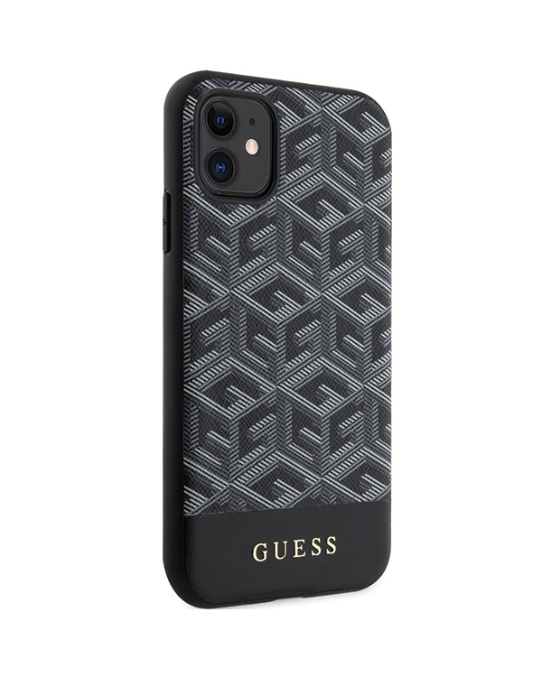Guess PU G Cube MagSafe Compatible Case for iPhone 11 Black