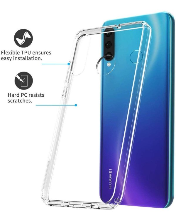 Fusion Ultra Back Case 2 mm Прочный Силиконовый чехол для Huawei P30 Lite Прозрачный