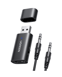 Ugreen transmitter transmitter / receiver Bluetooth 5.0 wireless audio adapter 3.5 mm mini jack black (CM523 60300)