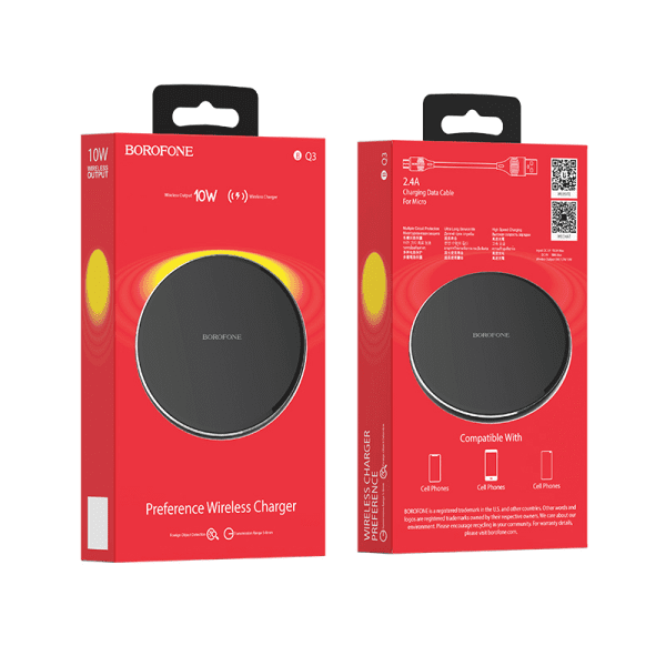 Беспроводное зарядное устройство Borofone BQ3 10W черный Беспроводное зарядное устройство Borofone BQ3 10W черный