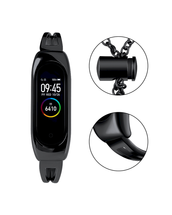 Fusion Metal Bracelet ремешок для часов Xiaomi Mi Band 3 / 4 / 5 / 6 черный