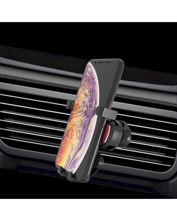 Gravity smartphone car holder for air vent with air freshener black (YC06)