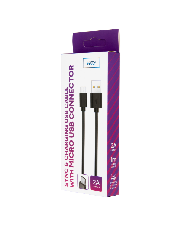 Кабель Setty USB - microUSB 1,0 м 2A черный R