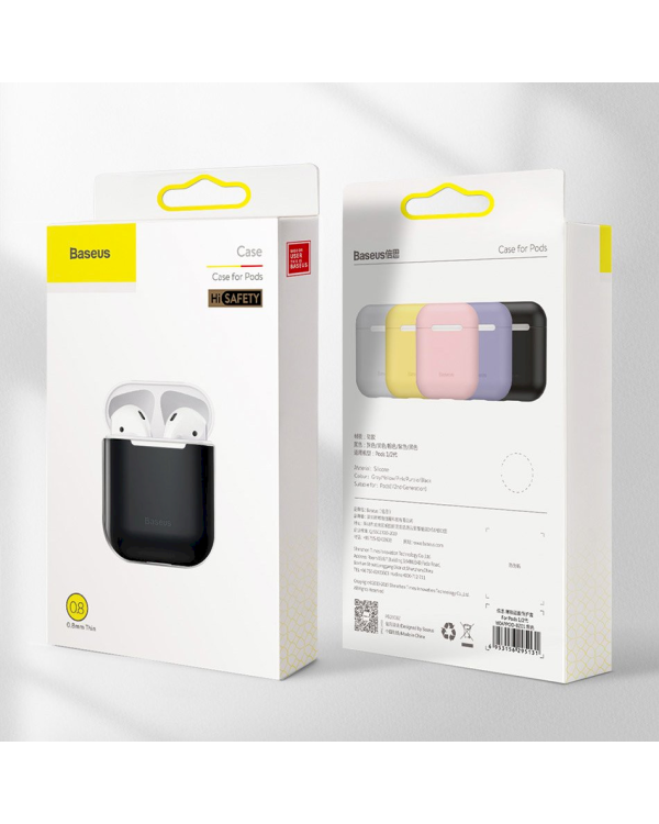 Baseus Ultrathin Series Силиконовый чехол для наушников Apple Airpods 1 / 2 черный