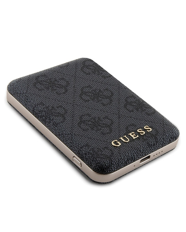 Zestaw Guess GUBPM5P15L4GEMGK iPhone 15 Pro 6.1" hardcase + Powerbank 5000mAh MagSafe czarny|black 4G Metal Logo