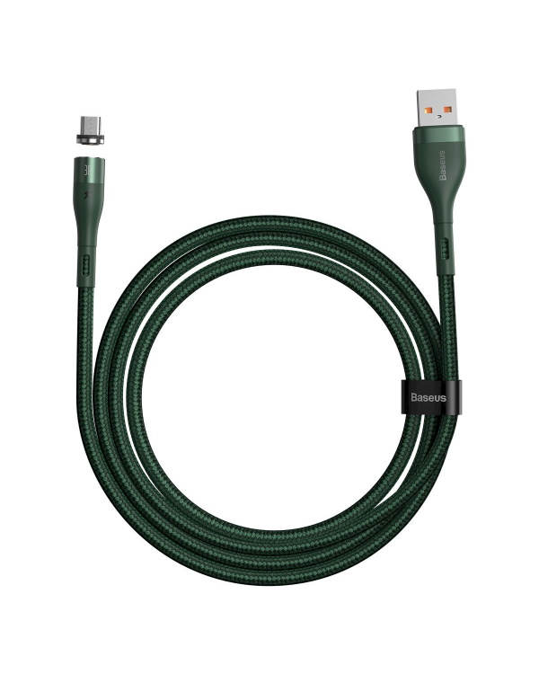 USB magnetic cable - Micro USB Baseus Zinc 2.1A 1m (green)
