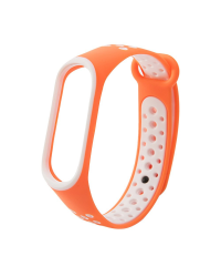 Fusion dots ремешок для часов Xiaomi Mi Band 3 / Mi Band 4 оранжевый - белый