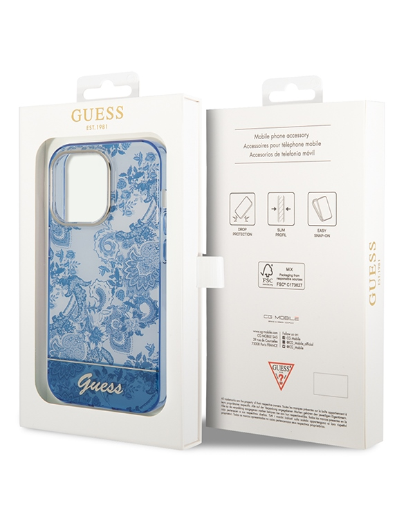 Guess GUHCP14XHGPLHB iPhone 14 Pro Max 6,7" niebieski|blue hardcase Porcelain Collection