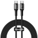Baseus HALO USB-C -> USB-C Провод для Зарядки 60W / PD 2.0 / LED / 200 cm Черный