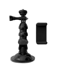 GoPro mount with suction cup for GoPro, DJI, Insta360, SJCam, Eken sports cameras + smartphone adapter (GoPro car suction cup)