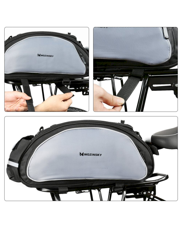 Дополнительное изображение книги «Wozinsky Bicycle Bike Pannier Bag Rear Trunk Bag with Shoulder Strap 13L black (WBB1BK)»