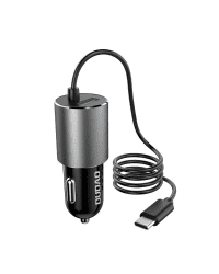 Dudao USB car charger with built-in cable USB Type C 3.4 A black (R5Pro T)
