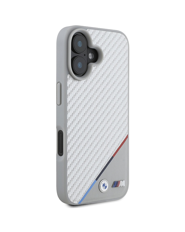 BMW BMHMP16S23PUDTS iPhone 16 6.1" szary|grey hardcase M Carbon Tricolor Line MagSafe