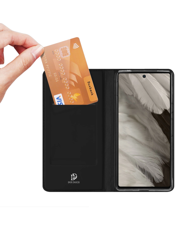 Dux Ducis Skin Pro Case for Google Pixel 7a Flip Card Wallet Stand Black