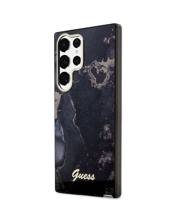 Guess GUHCS23LHTMRSK S23 Ultra S918 czarny|black hardcase Golden Marble Collection