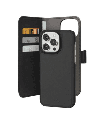 Puro Wallet Detachable iPhone 15 Pro Max 6.7" 2w1 czarny|black PUIPC15P67BOOKC3BLK