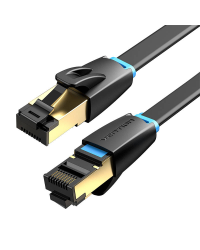 Ethernet RJ45 Flat Network Cable Vention IKCBG, Cat.8, U|FTP, 1.5m (Black)