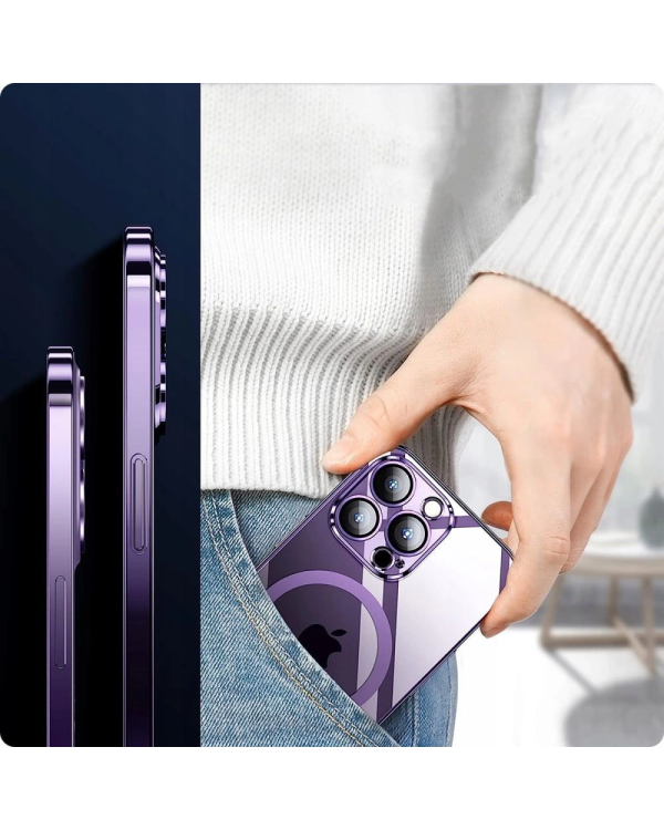 Tech-Protect MagShine Line MagSafe case for iPhone 15 Plus - gold