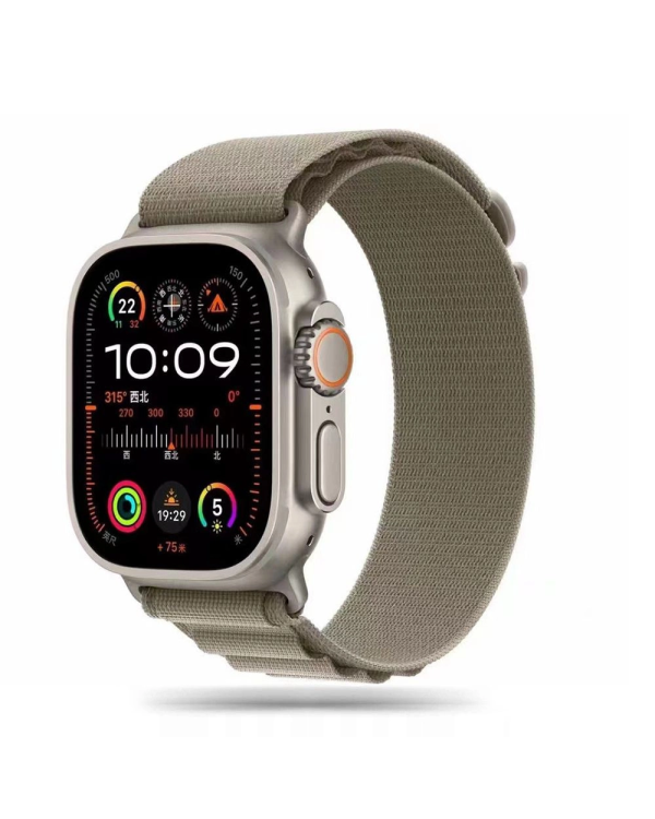 Tech-Protect Nylon Pro Strap for Apple Watch 4 | 5 | 6 | 7 | 8 | 9 | SE | Ultra 1 | 2 (42|44|45|49 mm) - Titanium Olive