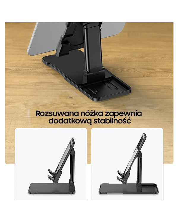 USAMS Uchwyt biurkowy na telefon|tablet czarny|black ZJ59ZJ01 (US-ZJ059)