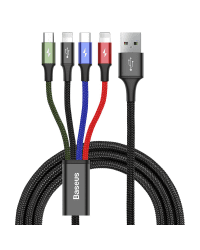 Baseus 2x Lightning / USB Type C / micro USB nylon braided cable 3.5A 1.2m black (CA1T4-A01)