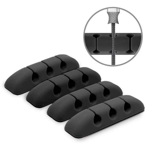 Обложка книги «Ringke set 4x silicone self-adhesive cable organizer organizer cable clip holder black (ACOR0002)»