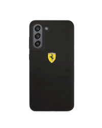 Ferrari Liquid Silicone Metal Logo Case for Samsung Galaxy S21 FE 5G Black