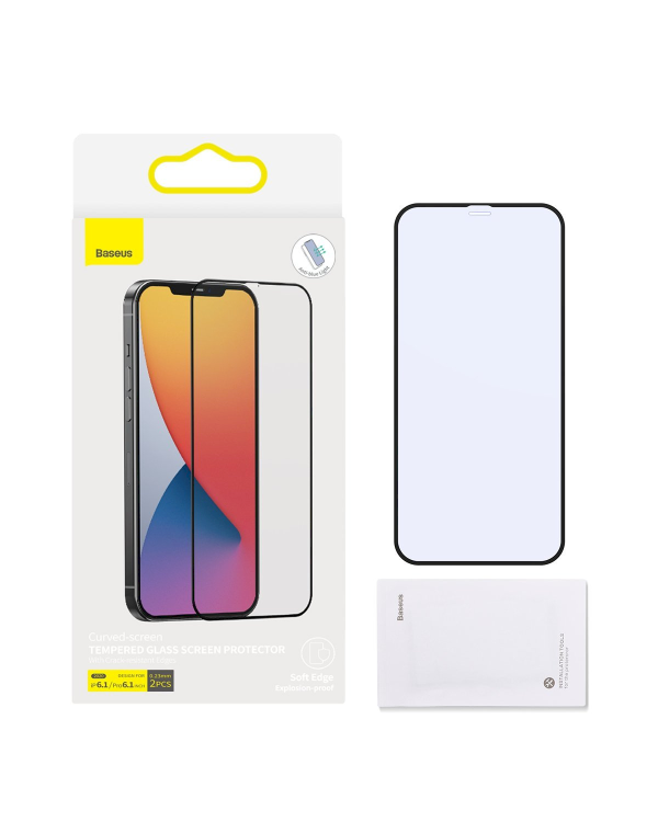 Baseus SGAPIPH67N-TE01 защитное стекло для экрана Apple iPhone 12 Pro Max черное (2 штуки)