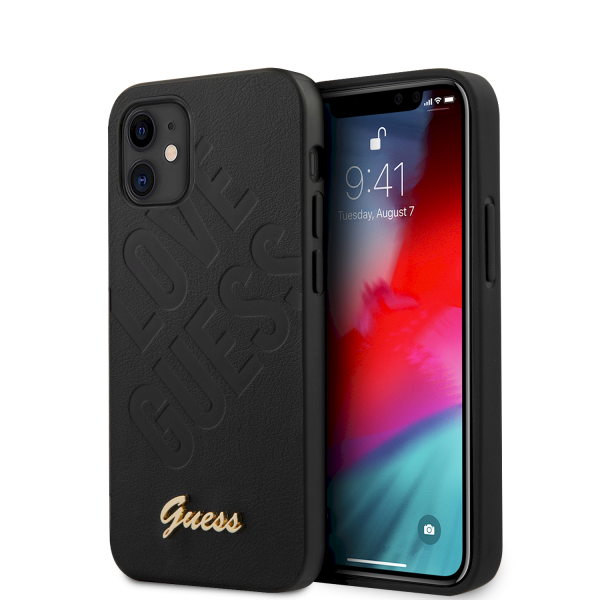 Обложка книги «GUHCP12SPUILGBK Guess Iridescent Love Cover for iPhone 12 mini 5.4 Black»