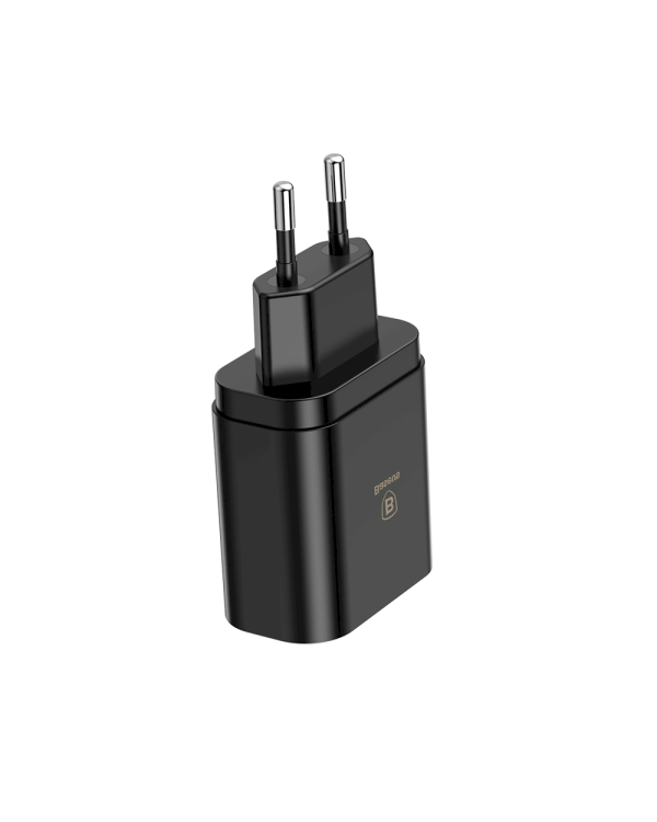 Baseus CCALL-BH01 сетевое зарядное устройство 3 x USB / 2.4A / LCD черное