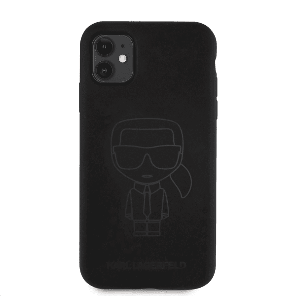 Обложка книги «KLHCN61SILTTBK Karl Lagerfeld Iconic Outline Silicone Case for iPhone 11 Tone on Tone Black»